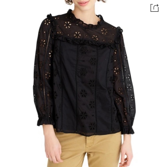 J. Crew Pink Eyelet Long Sleeve - Picture 11 of 15